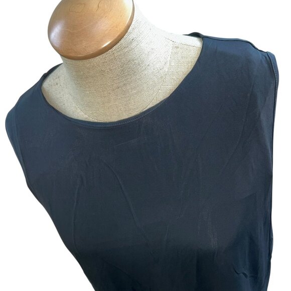 Helmut Lang NEW black silky sleeveless great drape long top M - Picture 3 of 3